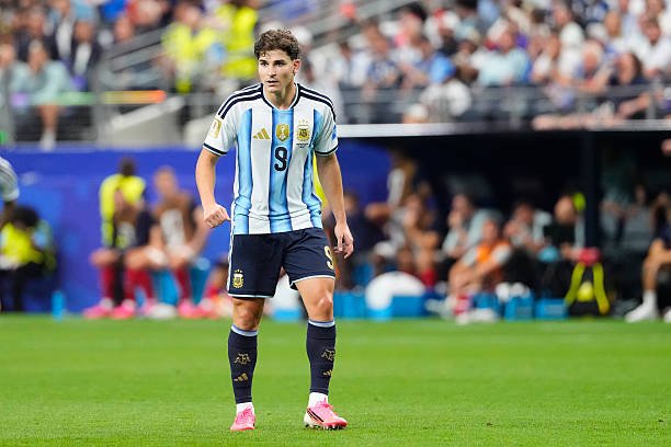 Julian Alvarez of Argentina looks on during the FIFA World Cup 2026 Group J match between Argentina and Austria at Dallas Stadium on June 22, 2026 in...