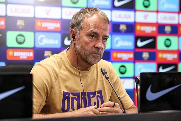 Hansi Flick, head coach of FC Barcelona, attends his press conference during the training day of FC Barcelona ahead the Spanish League, LaLiga EA...