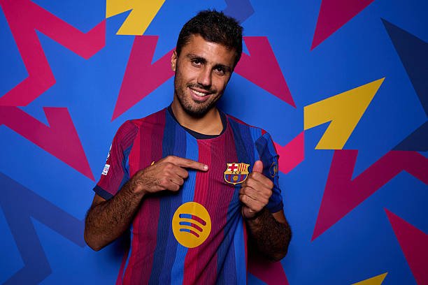 Rodri of FC Barcelona poses during the official UEFA Champions League 2026/27 portrait session on August 29, 2026 in Barcelona, Spain.