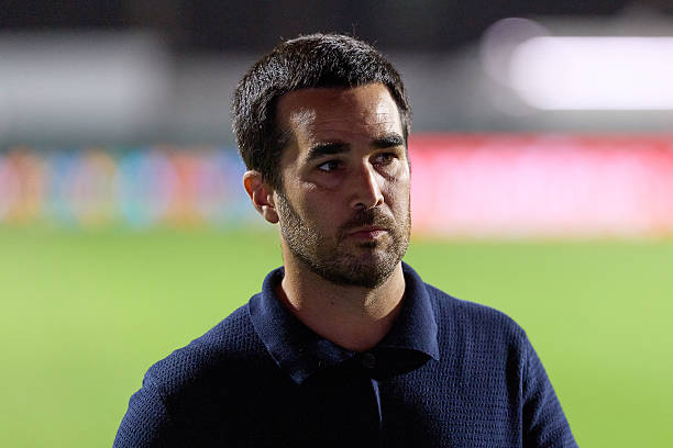 Pere Romeu, Head Coach of FC Barcelona looks on during the UEFA Women's Champions League 2026/27 League Phase MD2 match between AS Roma and FC...